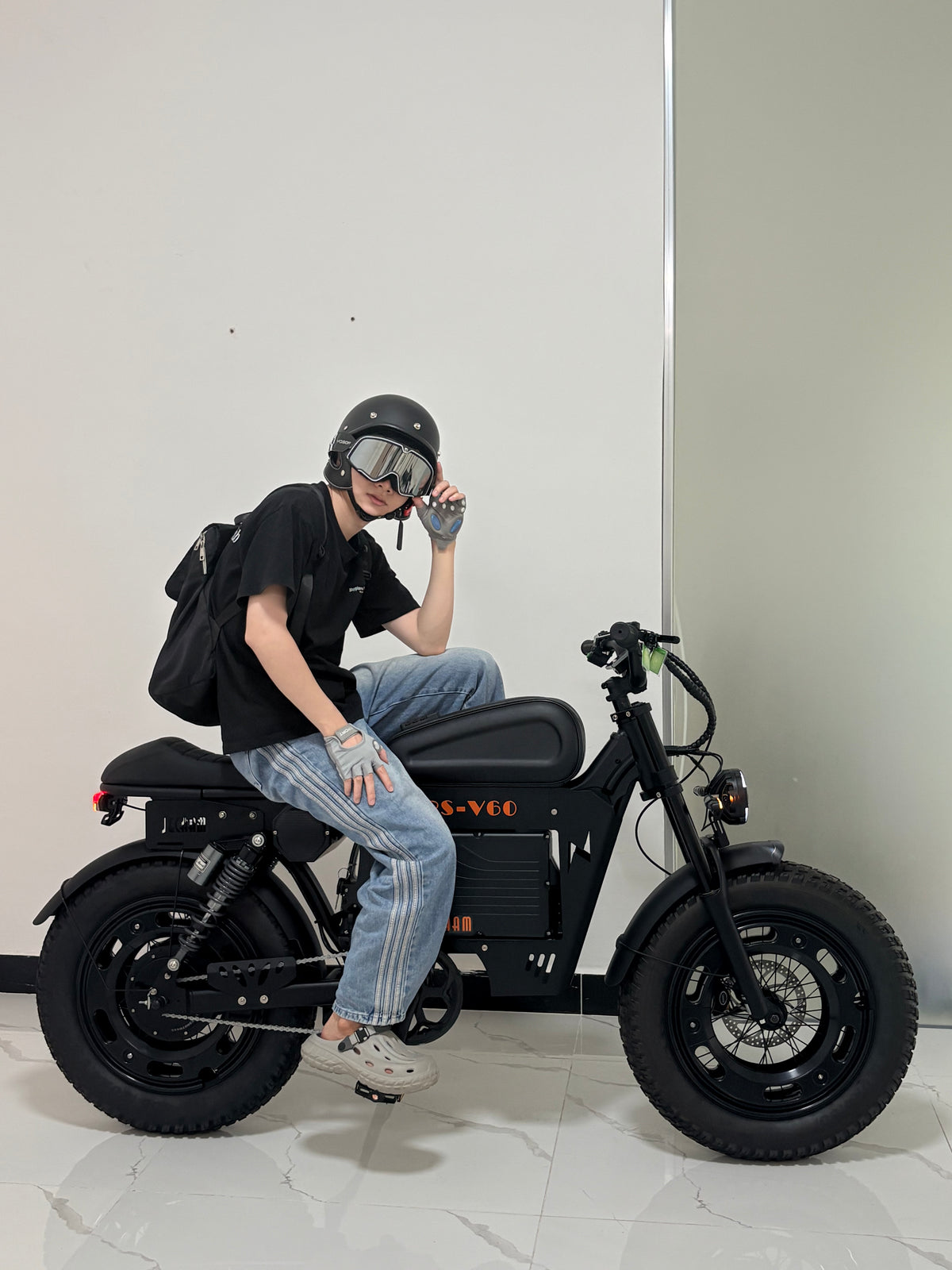 BS-V60 Retro Motorcycle Style Electric Bike – Powerful Vintage E-Bike for Urban & Outdoor Riding