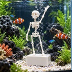 Dancing Skeleton Aquarium Decor – Bubble-Powered Moving Fish Tank Ornament