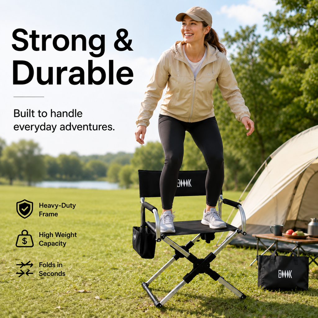 Portable Aluminum Alloy Folding Camping Chair – Lightweight Outdoor Chair for Camping, Fishing, Hiking & Picnics