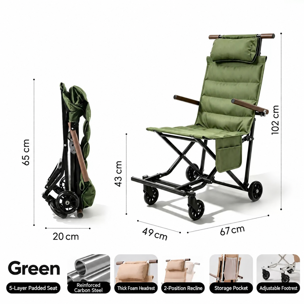 Portable Folding Multifunctional Pushcart For Travel