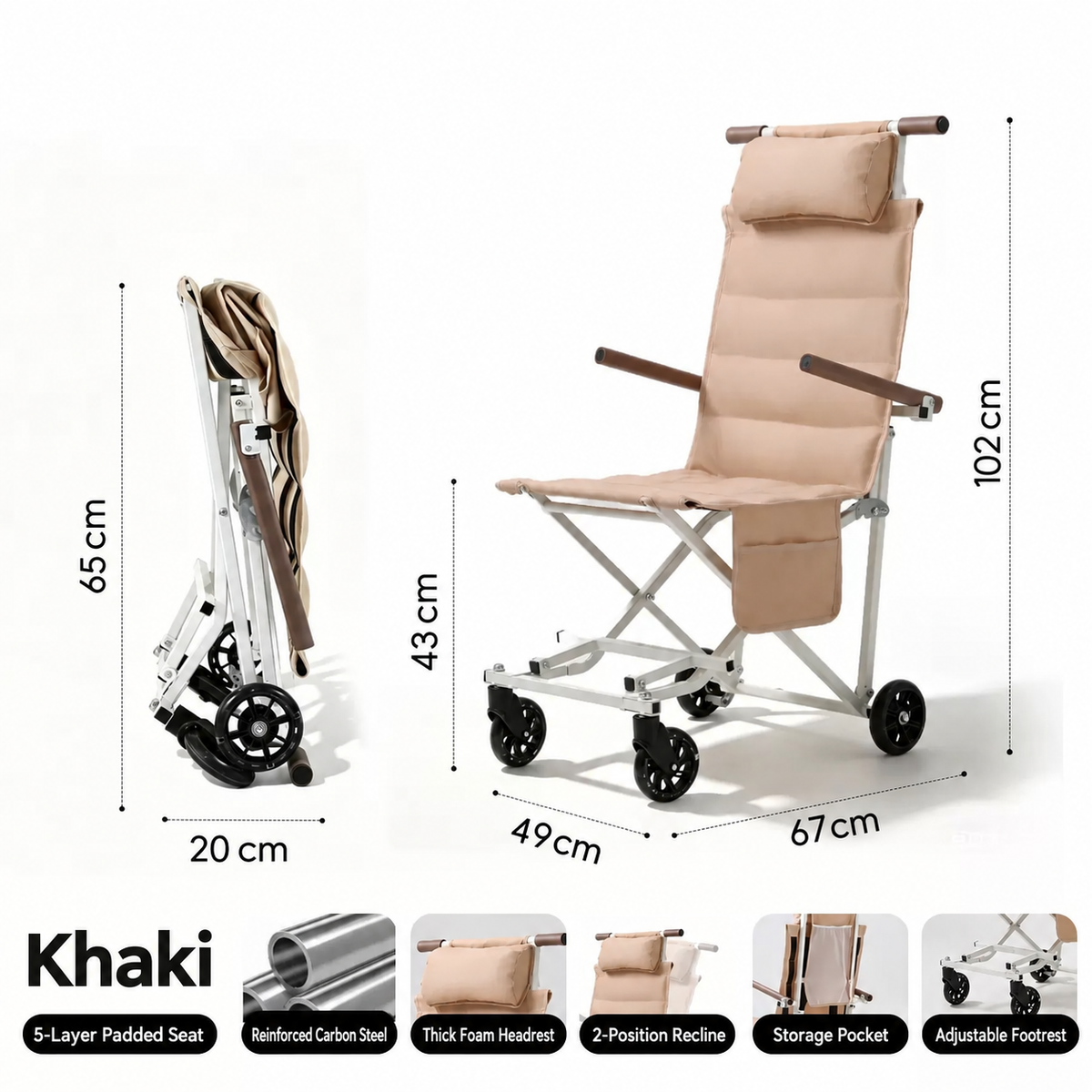 Portable Folding Multifunctional Pushcart For Travel