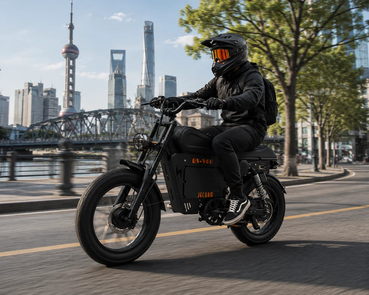BS-V60 Retro Motorcycle Style Electric Bike – Powerful Vintage E-Bike for Urban & Outdoor Riding