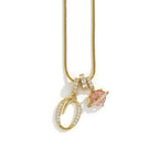 Personalized Initial Charm Necklace with Cubic Zirconia – Gold & Silver
