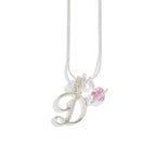 Personalized Initial Charm Necklace with Cubic Zirconia – Gold & Silver