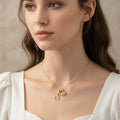 Personalized Initial Charm Necklace with Cubic Zirconia – Gold & Silver