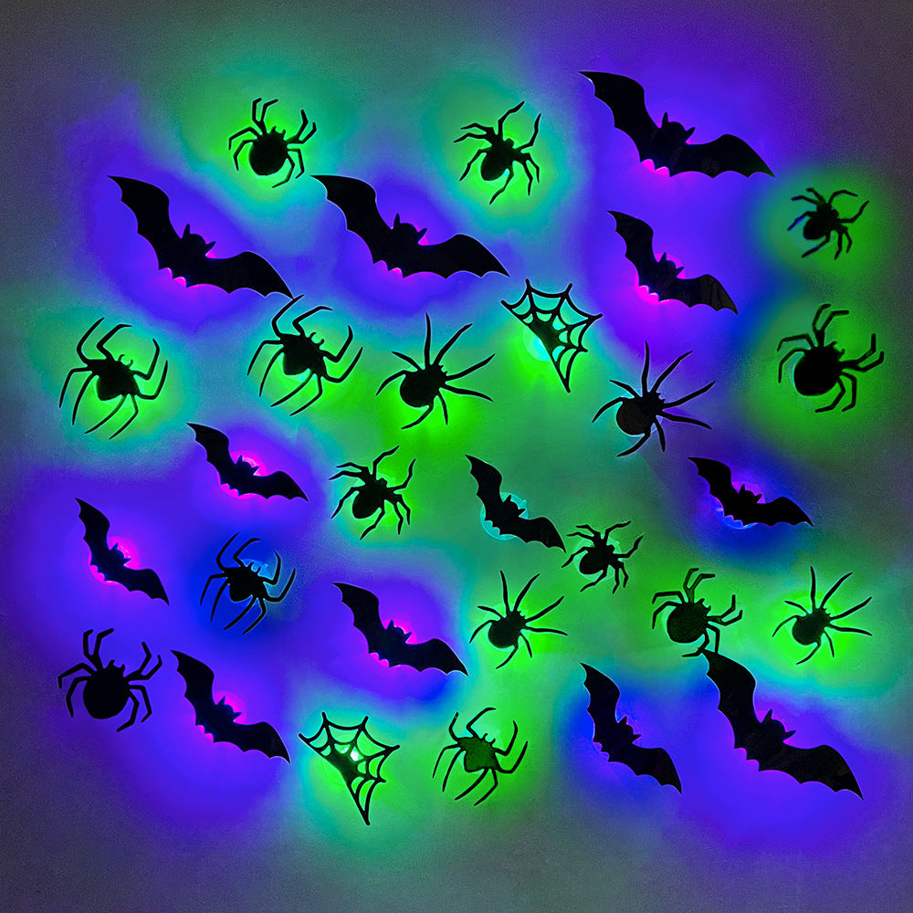 3D Halloween Spider & Bat LED Wall Decorations