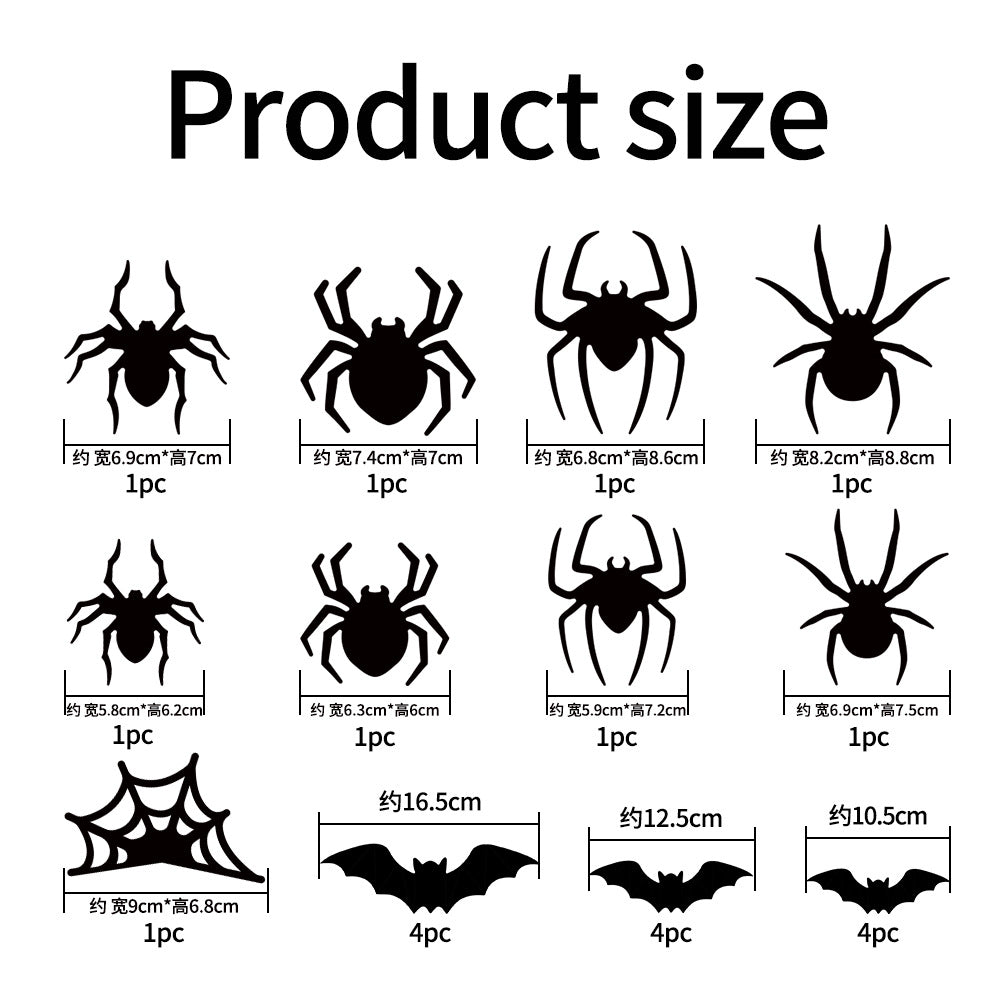 3D Halloween Spider & Bat LED Wall Decorations