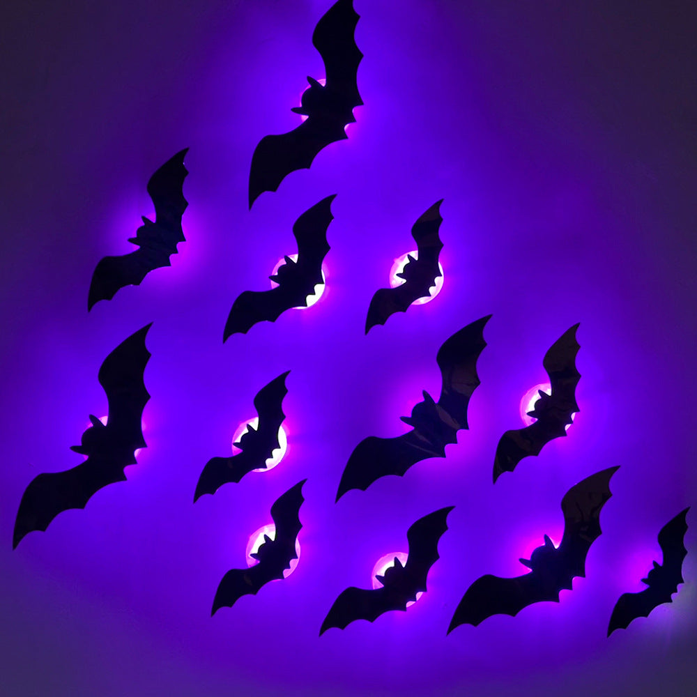 3D Halloween Spider & Bat LED Wall Decorations