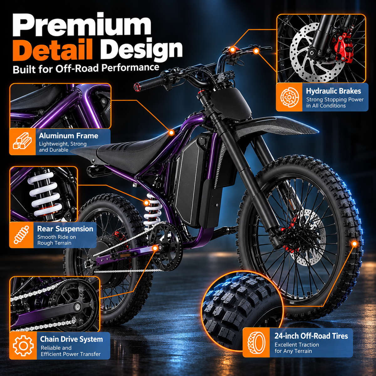 QF200   PRO   4700W   Electric   Dirt   Bike